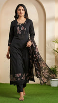 Black Silk Kurti for Women