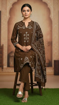 Ladies Brown Cotton Kurti