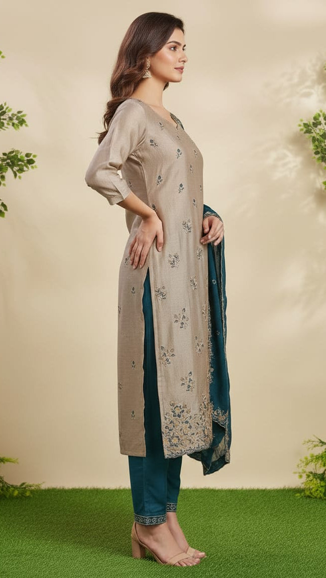 Chiffon Ladies Kurti Gold colour